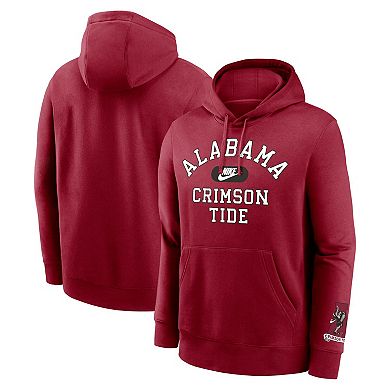 Men's Nike Crimson Alabama Crimson Tide Legacy Foundational Two-Hit Club Performance Pullover Hoodie