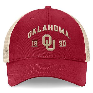 Men's Top of the World Crimson Oklahoma Sooners Heritage Waylon Trucker Adjustable Hat