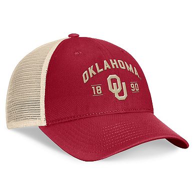 Men's Top of the World Crimson Oklahoma Sooners Heritage Waylon Trucker Adjustable Hat