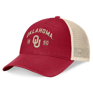 Men's Top of the World Crimson Oklahoma Sooners Heritage Waylon Trucker Adjustable Hat