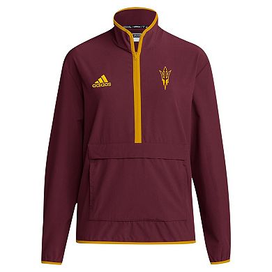 Men's adidas Maroon Arizona State Sun Devils Coaches Sideline Half-Zip Jacket