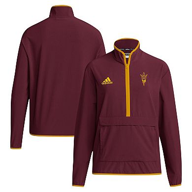 Men's adidas Maroon Arizona State Sun Devils Coaches Sideline Half-Zip Jacket