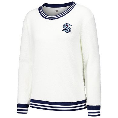 Women's Concepts Sport Cream/Navy Seattle Kraken Granite Sherpa Pullover Sweatshirt