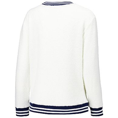 Women's Concepts Sport Cream/Navy Seattle Kraken Granite Sherpa Pullover Sweatshirt