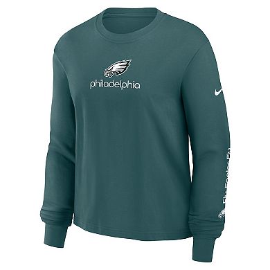 Women's Nike Midnight Green Philadelphia Eagles Boxy Long Sleeve T-Shirt