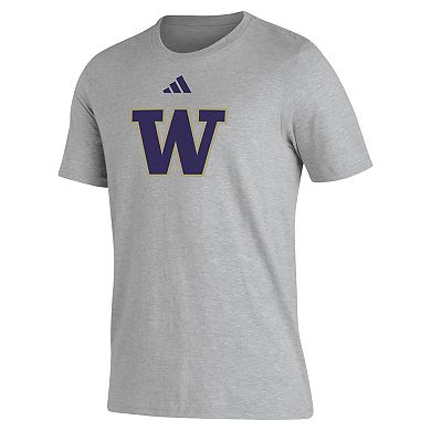 Men's adidas Gray Washington Huskies Primary Locker Logo Pre-Game AEROREADY T-Shirt