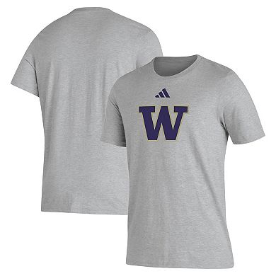 Men's adidas Gray Washington Huskies Primary Locker Logo Pre-Game AEROREADY T-Shirt