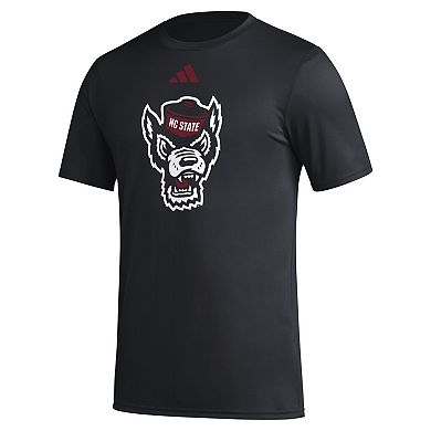 Men's adidas Black NC State Wolfpack Primary Locker Logo Pre-Game AEROREADY T-Shirt