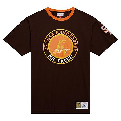 Men's Mitchell & Ness Brown San Diego Padres Cooperstown Collection Player Legends Ringer T-Shirt