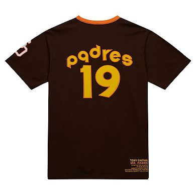 Men's Mitchell & Ness Brown San Diego Padres Cooperstown Collection Player Legends Ringer T-Shirt