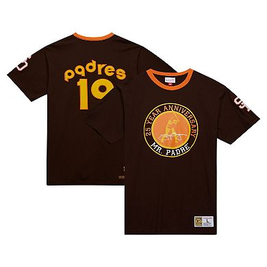 Men's Mitchell & Ness Brown San Diego Padres Cooperstown Collection Player Legends Ringer T-Shirt