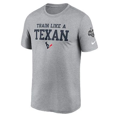 Men's Nike Heather Gray Houston Texans 2024 NFL Training Camp Legend Performance T-Shirt