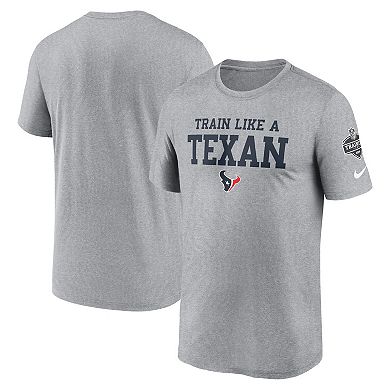 Men's Nike Heather Gray Houston Texans 2024 NFL Training Camp Legend Performance T-Shirt