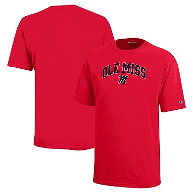 Youth Champion Red Ole Miss Rebels Arch Over Logo T-Shirt