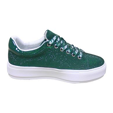 Women's Cuce Green New York Jets Team Color Crystal Sneakers