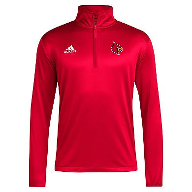 Men's adidas Red Louisville Cardinals Coaches Sideline Quarter-Zip Top