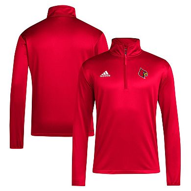 Men's adidas Red Louisville Cardinals Coaches Sideline Quarter-Zip Top