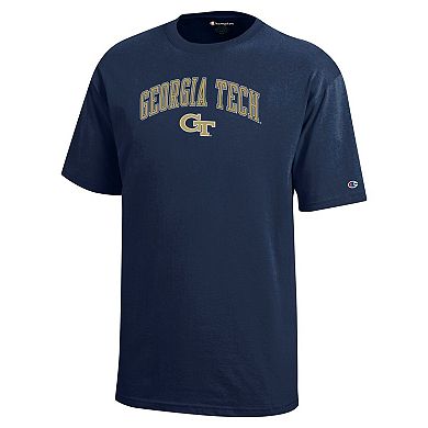 Youth Champion Navy Georgia Tech Yellow Jackets Arch Over Logo T-Shirt