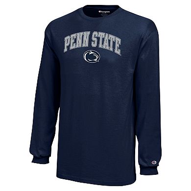 Youth Champion Navy Penn State Nittany Lions Arch Over Logo Long Sleeve T-Shirt