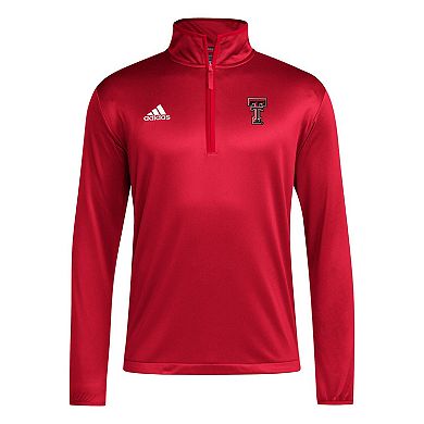 Men's adidas Red Texas Tech Red Raiders 2024 Coaches Sidelines AEROREADY Quarter-Zip Jacket