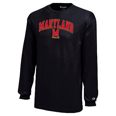 Youth Champion Black Maryland Terrapins Arch Over Logo Long Sleeve T-Shirt