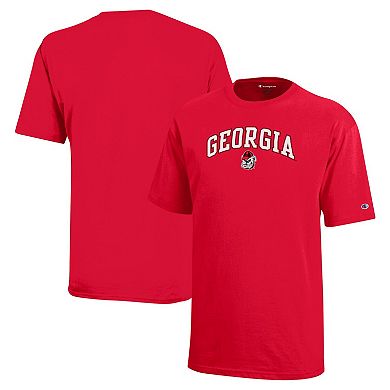 Youth Champion Red Georgia Bulldogs Arch Over Logo T-Shirt