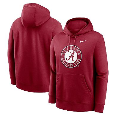 Men's Nike Crimson Alabama Crimson Tide Primetime Alternate Logo Club Fleece Pullover Hoodie