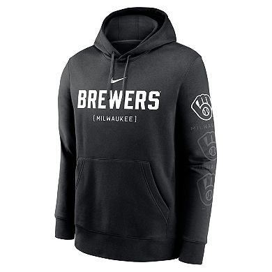 Men's Nike Black Milwaukee Brewers Fashion Club Pullover Hoodie