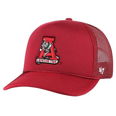 Men's '47 Crimson Alabama Crimson Tide Foam Front Mesh Trucker Snapback Hat