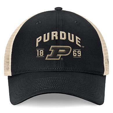 Men's Top of the World Black Purdue Boilermakers Heritage Waylon Trucker Adjustable Hat