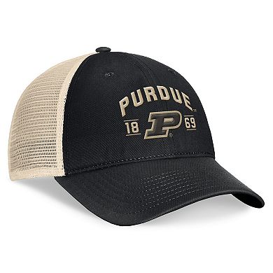 Men's Top of the World Black Purdue Boilermakers Heritage Waylon Trucker Adjustable Hat