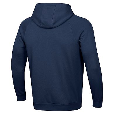 Men's Under Armour Navy Navy Midshipmen 2024 Sideline Wordmark Rival Pullover Hoodie