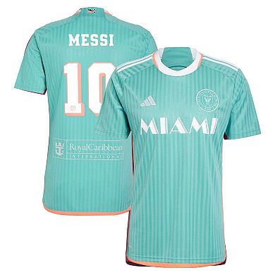 Men's adidas Lionel Messi Aqua Inter Miami CF 2024 Archive Replica Player Jersey