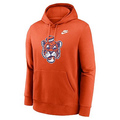 Men's Nike Orange Clemson Tigers Legacy Logo Club Fleece Pullover Hoodie