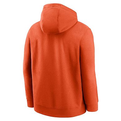 Men's Nike Orange Clemson Tigers Legacy Logo Club Fleece Pullover Hoodie