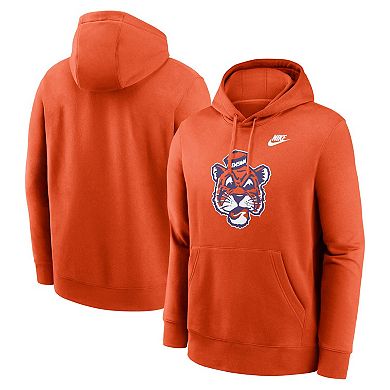 Men's Nike Orange Clemson Tigers Legacy Logo Club Fleece Pullover Hoodie