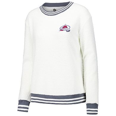 Women's Concepts Sport Cream/Charcoal Colorado Avalanche Granite Sherpa Pullover Sweatshirt