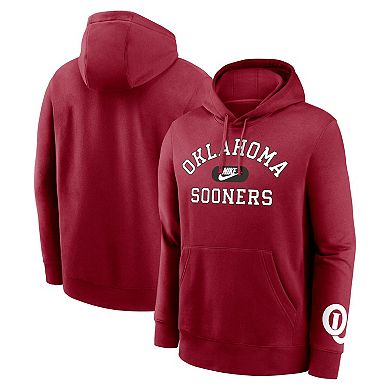 Men's Nike Crimson Oklahoma Sooners Legacy Foundational Two-Hit Club Performance Pullover Hoodie