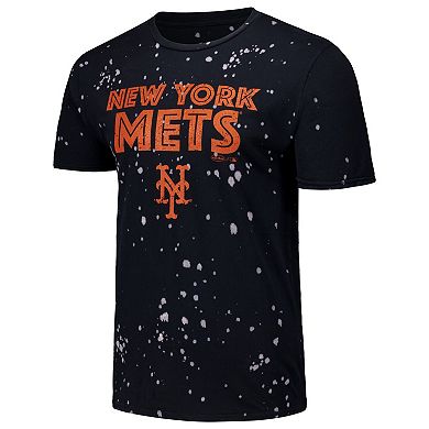 Men's Majestic Threads Black/White New York Mets Splatter T-Shirt