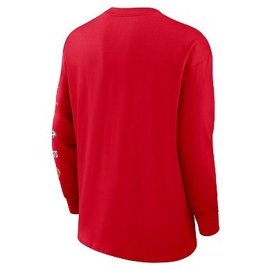 Men's Nike Red Kansas City Chiefs Rewind Heavy Max 90 Pocket Long Sleeve T-Shirt