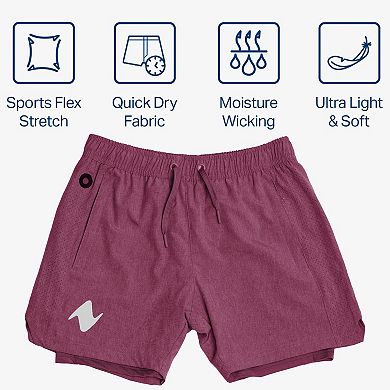 Zilpu Mens Quick Dry Athletic Performance Shorts Wi/zipper Pocket (5 Inch)