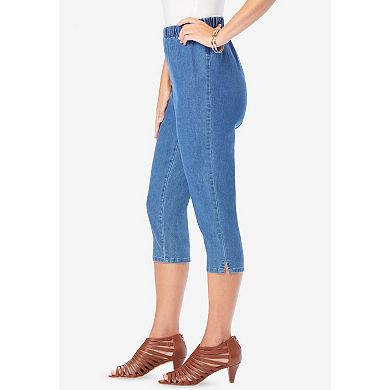 Roaman's Women's Plus Size Comfort Stretch Capri Jean