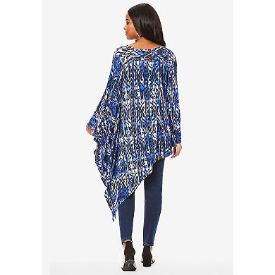 Roaman's Women's Plus Size Asymmetric Ultra Femme Tunic