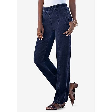 Roaman's Women's Plus Size Petite Complete Cotton Seamed Jean