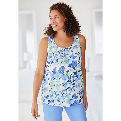 Woman Within Women's Plus Size 2-piece Shirt And Tank