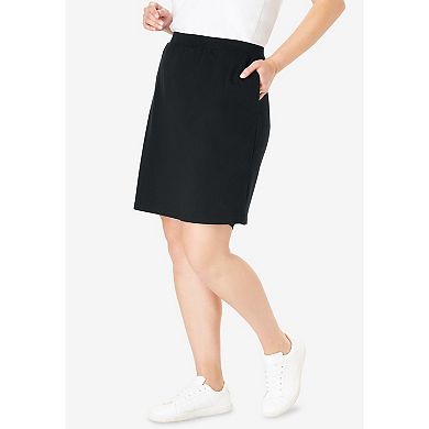 Woman Within Women's Plus Size Stretch Cotton Skort