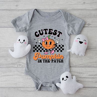 Cutest Pumpkin Checkered Baby Bodysuit