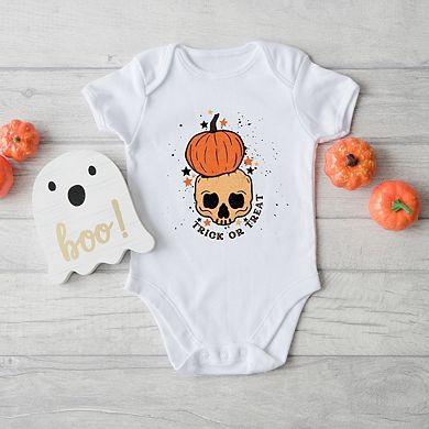 Trick Or Treat Skull Baby Bodysuit