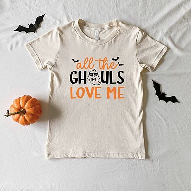 All The Ghouls Love Me Bats Toddler Short Sleeve Graphic Tee