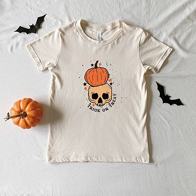 Trick Or Treat Skull Toddler Short Sleeve Graphic Tee